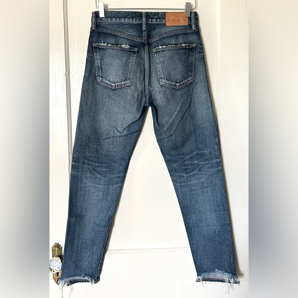 Moussy x Barneys High Rise Slim Straight Ankle Denim Medium Dark Rinse 25‎ - Picture 3 of 6